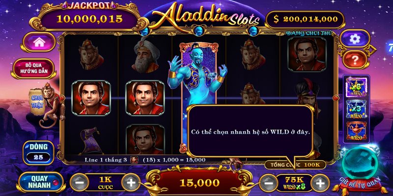 Bật mí những cách chơi Aladdin Slots Iwin bất bại 